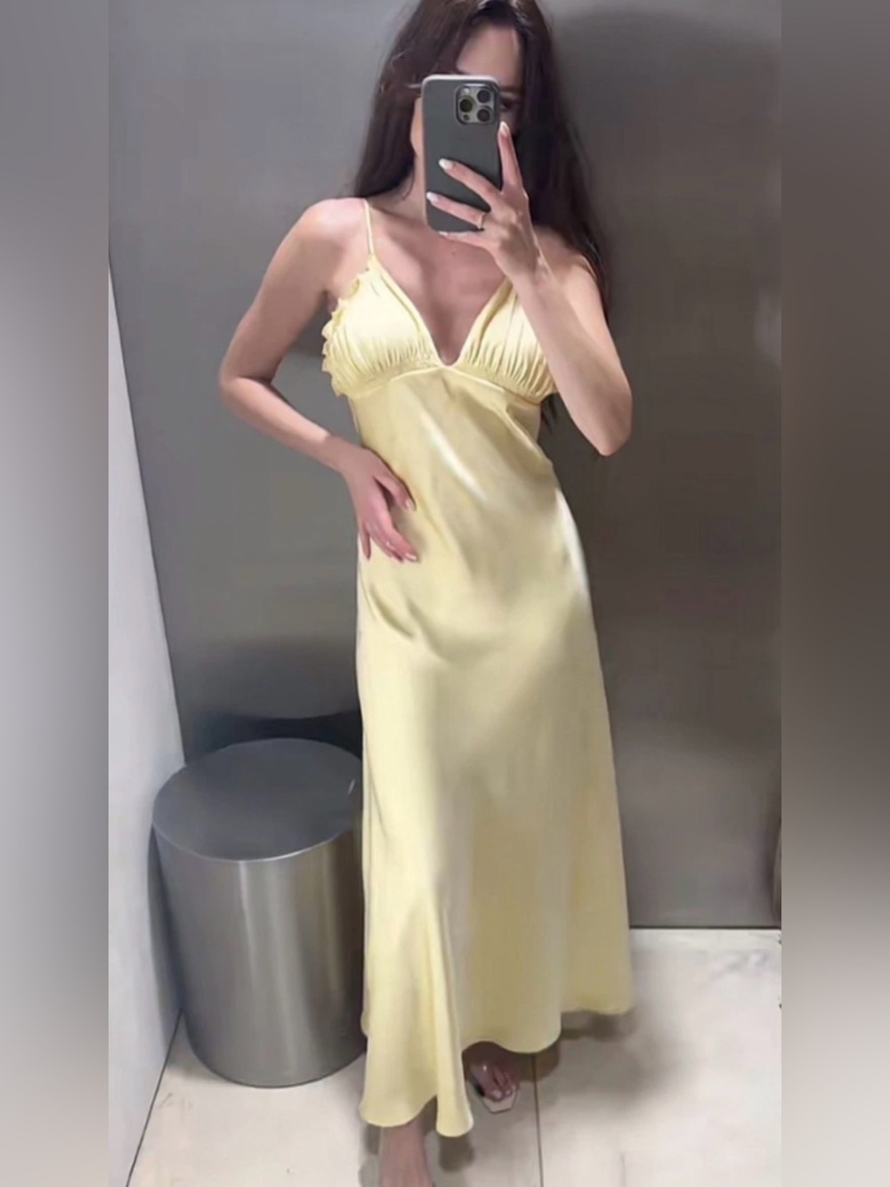 🔥🔥Zara Satin Slip Yellow dress